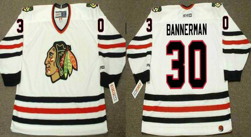 2019 Men Chicago Blackhawks 30 Bannerman white CCM NHL jerseys